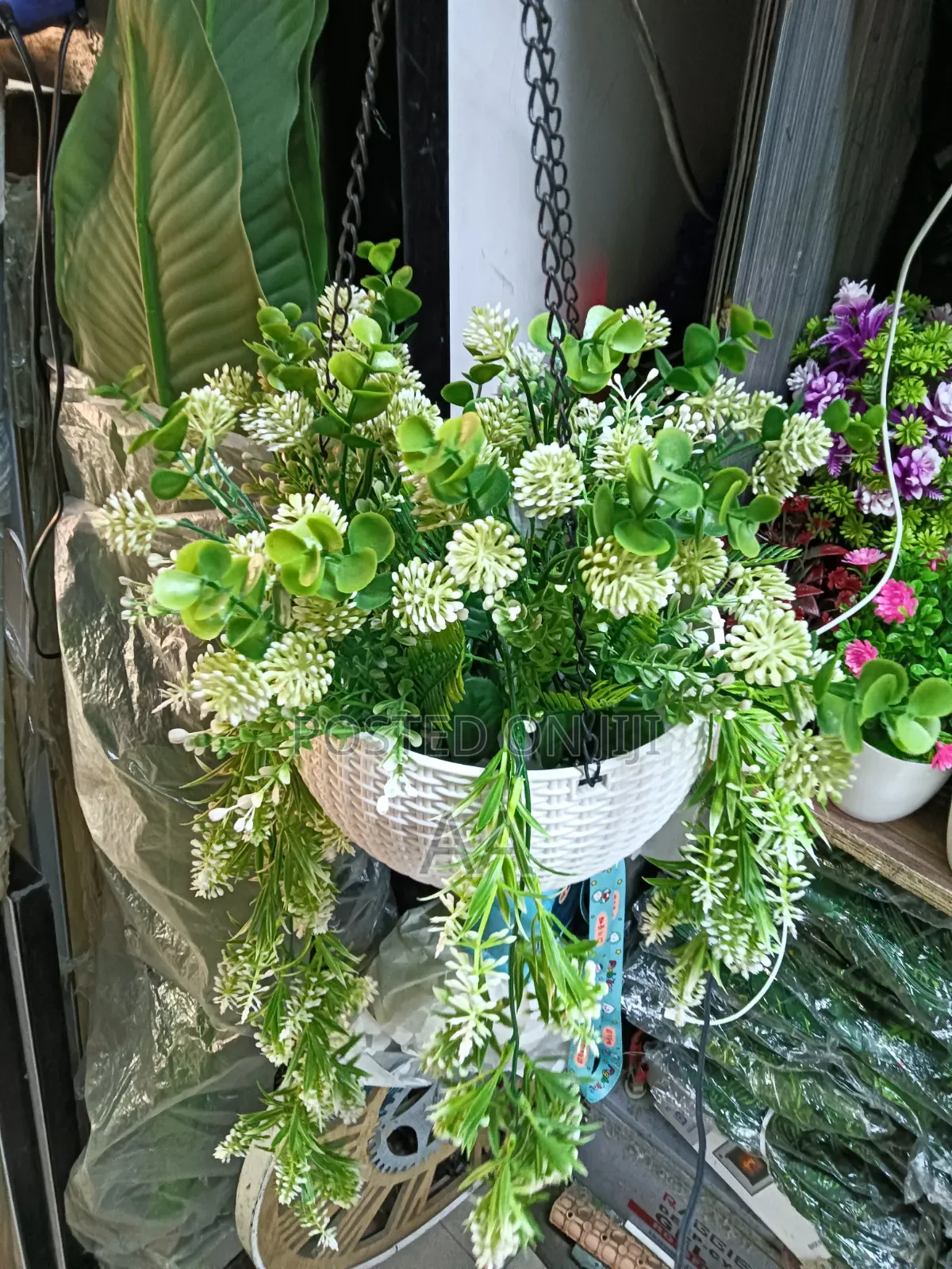 Plastic Vase and Flower