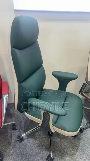 Foreign Executive Office Chair - Green Leather Boss Chair