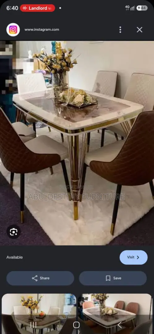 6 - Seater Marble Dining Set