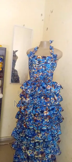 Ankara Ruffle Gown