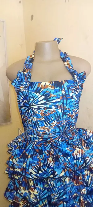 Ankara Ruffle Gown