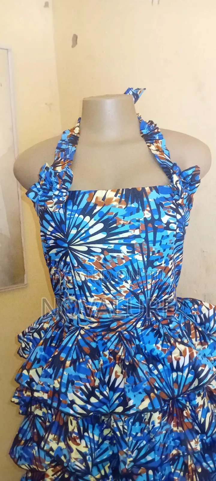 Ankara Ruffle Gown