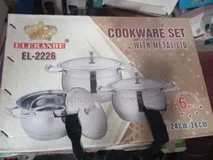 6-Piece Eleranbe High-Quality Stainless Steel Cookware Set + Metal Lid