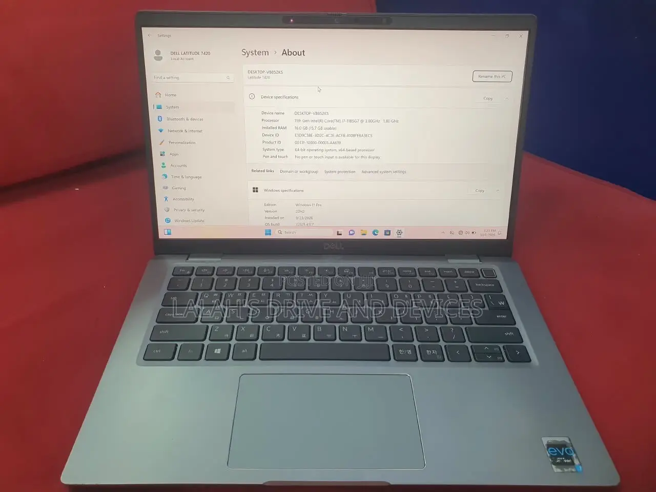 Laptop Dell Latitude 7420 16GB Intel Core i7 SSD 256GB