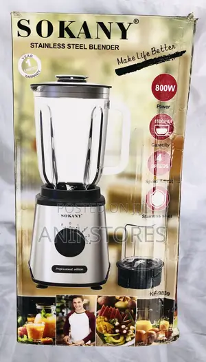 Sokany Glass Stainless Steel Blender (KF-9859)