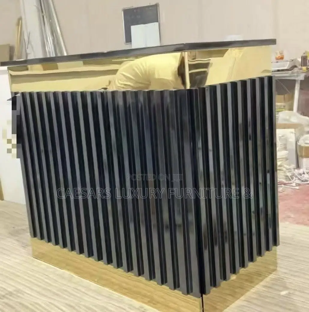 Reception Desk With Gold Trim & Base