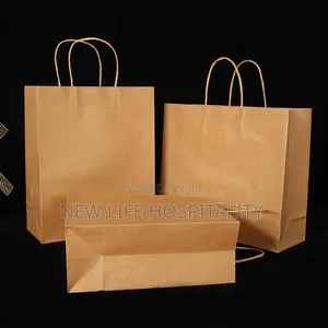 Use for Weddings & Retail -A5 Brown Kraft Paper Bags (5×3×8in) Per 100