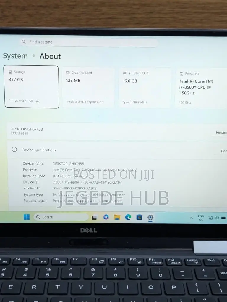 Laptop Dell XPS 13 9365 16GB Intel Core i7 SSD 512GB