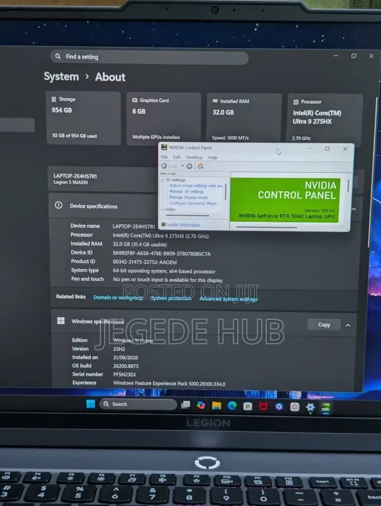 Laptop Lenovo Legion 5 32GB Intel Core Ultra 9 SSD 1T