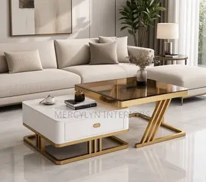 2 in 1 Square Marble Table