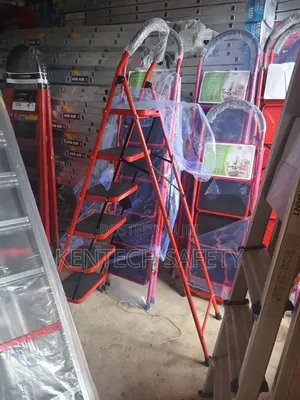 6 Step Red Kitchen and Office Ladder