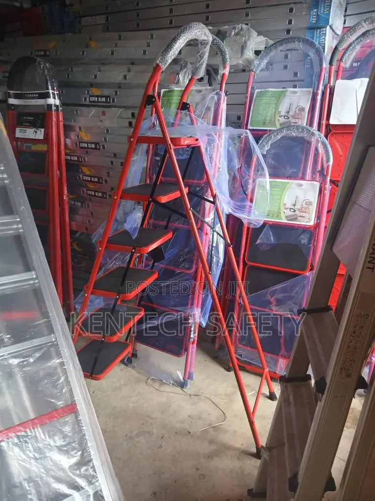 6 Step Red Kitchen and Office Ladder