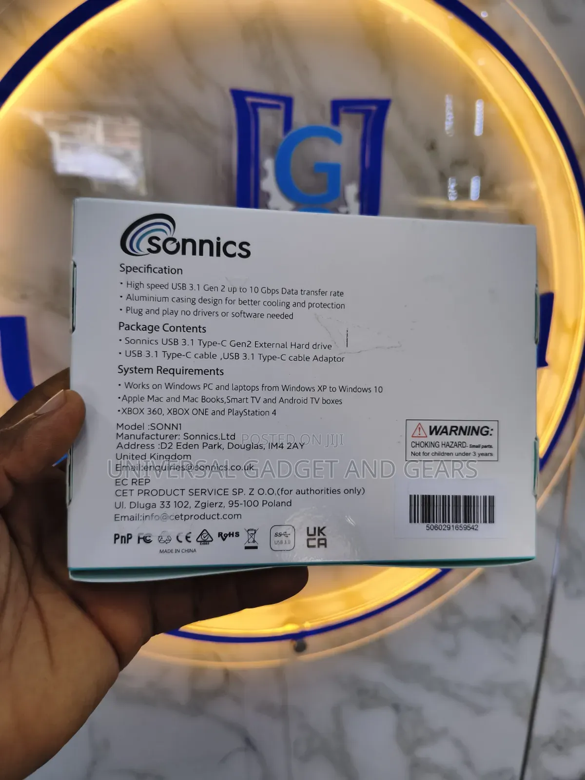 Sonnics 1TB Portable SSD for Window PC, Mac, Smart TV, XBOX ONE & PS4
