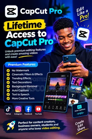 Get CapCut Pro Premium Lifetime Access | No Watermark