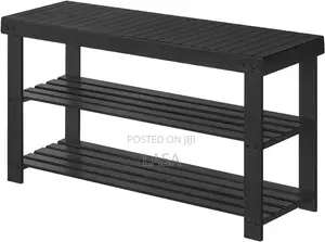 Bamboo 3-Tier Shoe Rack Bench