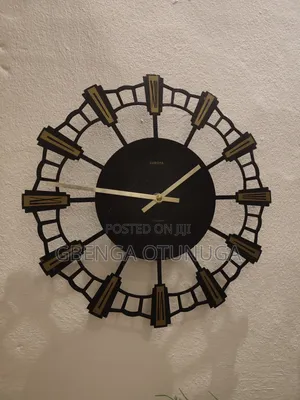 Rare 1960s Europa Brutalist Style Electromechanical Metal Wall Clock
