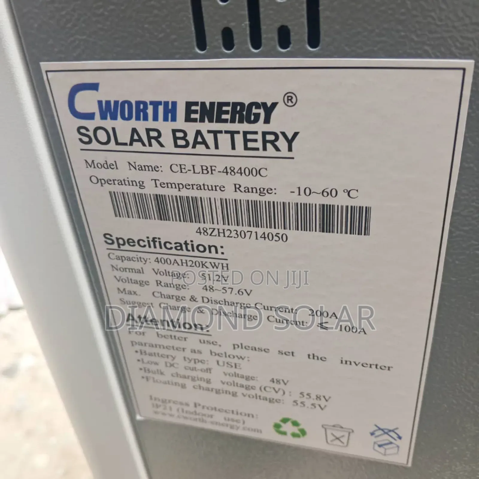 Cworth Lithium Ion Battery 20Khw.