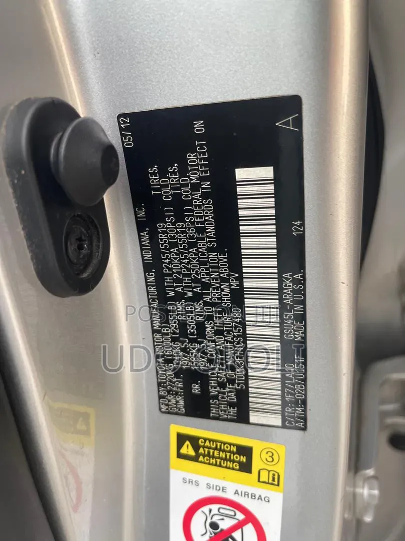 Toyota Highlander Limited 2012 Silver