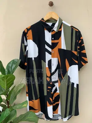 Vintage-Style Geometric Print Shirt