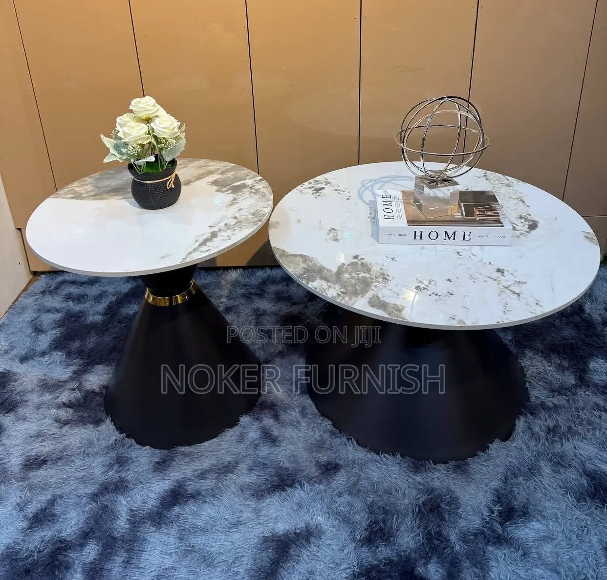 Double Coffee Table With Mable Top