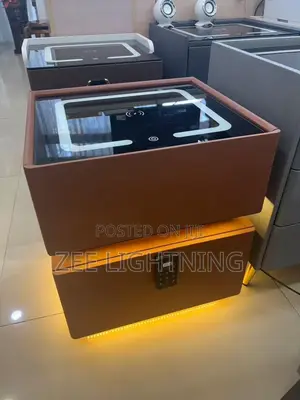 Smart Bedside Table With Safe Lock, Wireless Charger and Sensor Lights