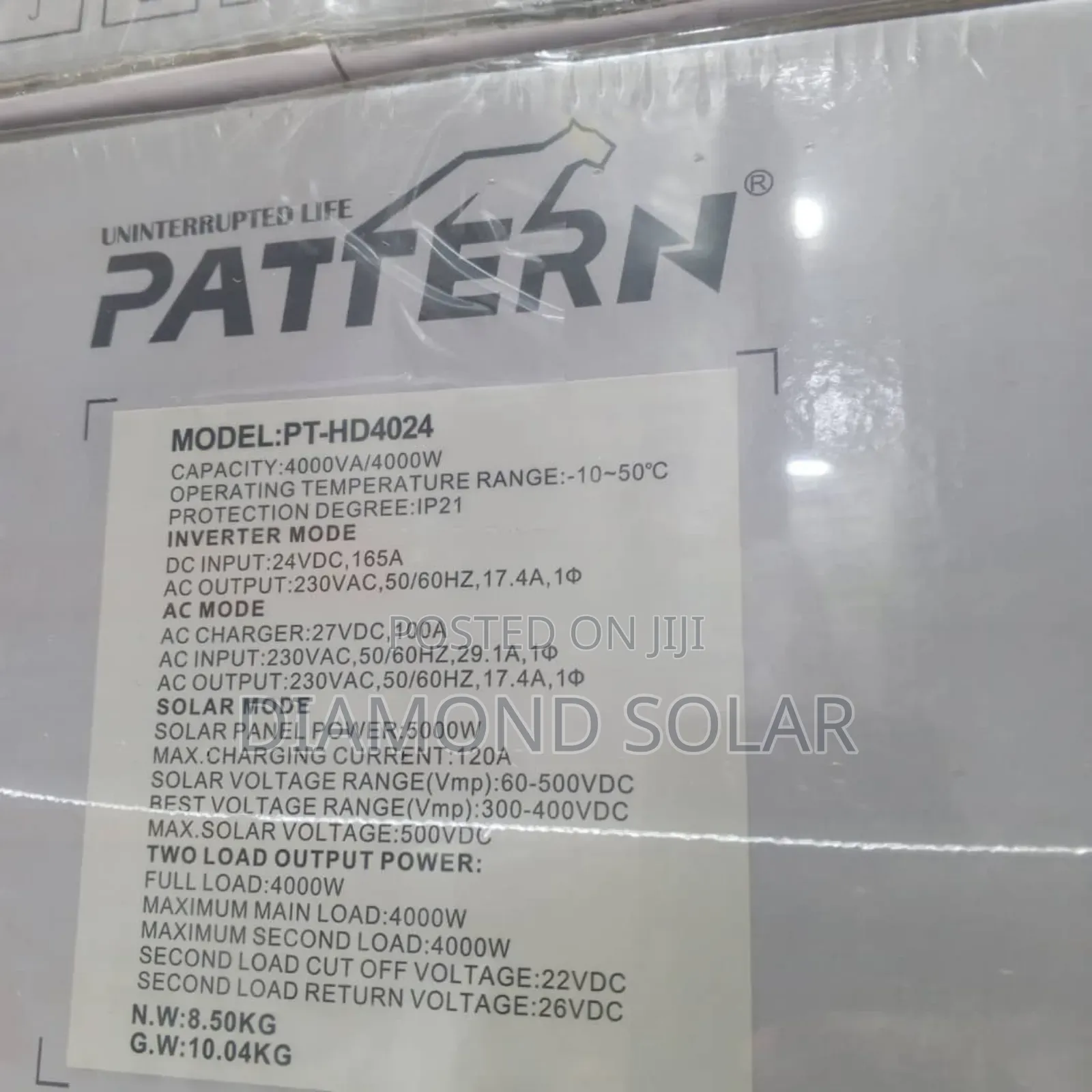 Pattern Solar Inverter 4kva 24v.