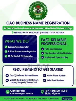 CAC Business Name Registration in 3 Days - PH- Get Certificate