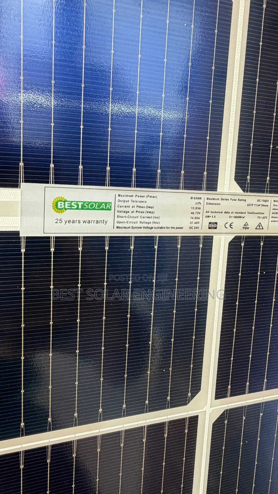 650w Solar Panel (Best Solar)