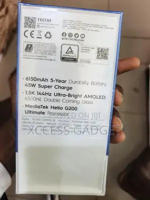New Tecno Camon 50 256 GB Black