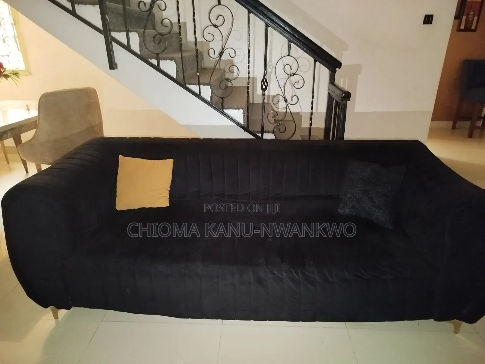 A 3 Seater Black Sofa