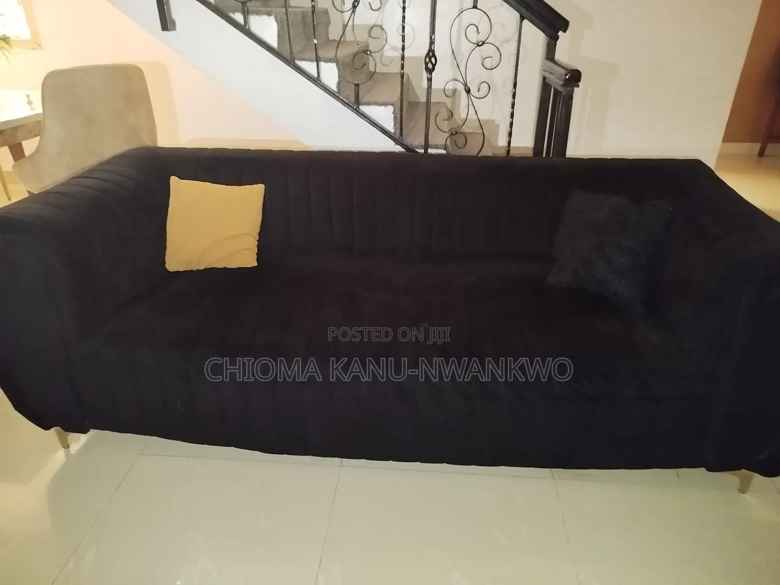 A 3 Seater Black Sofa