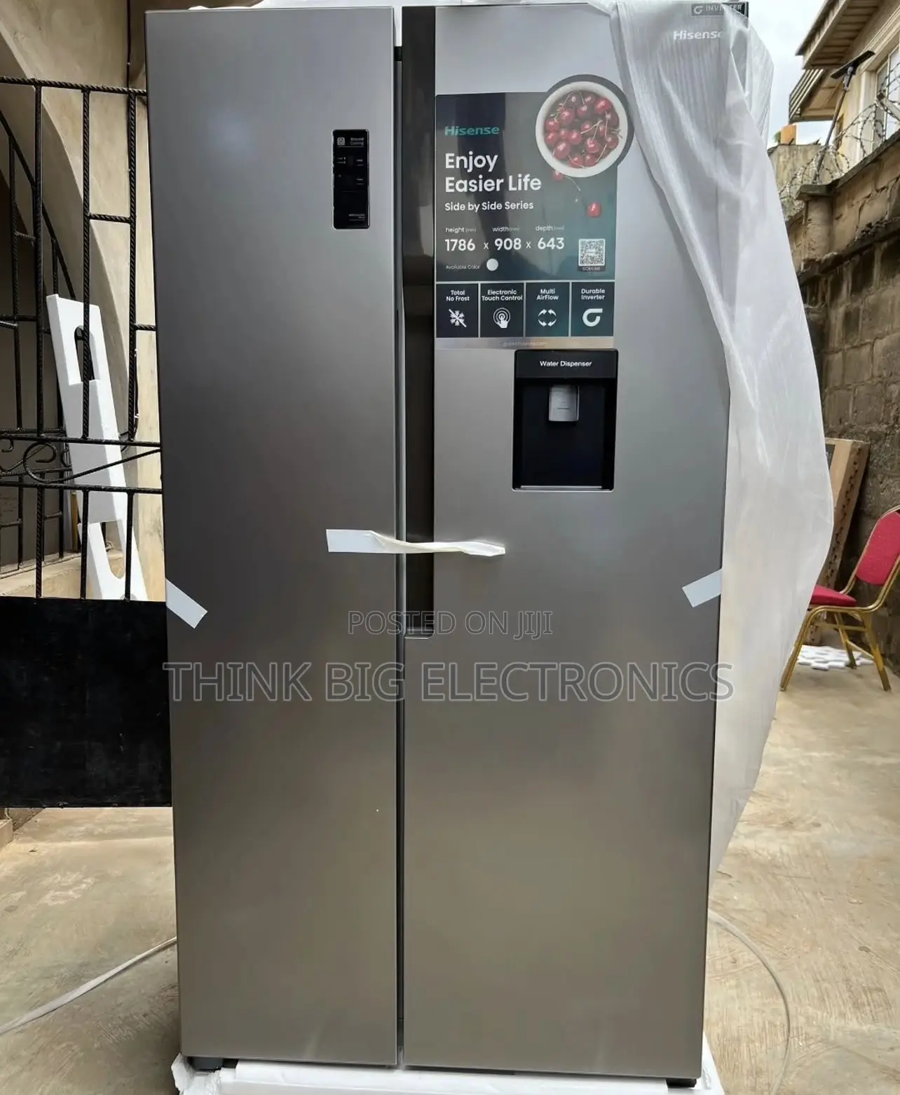 Brand New Hisense 519l Side-by-Side Refrigerator (Inverter)