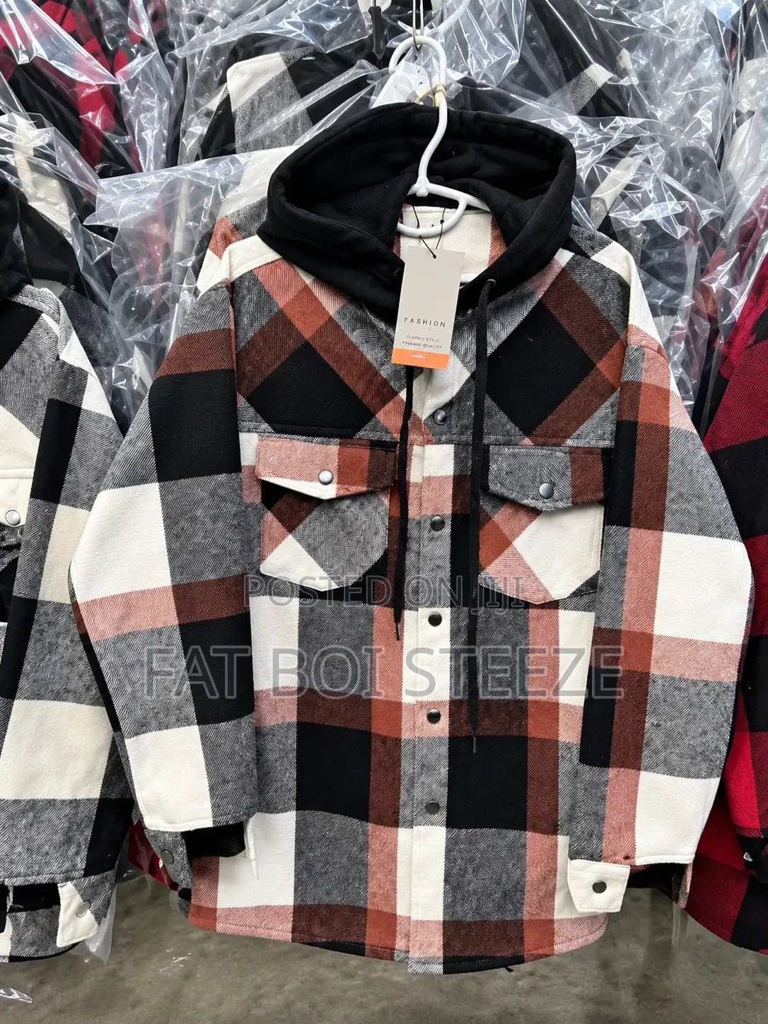 Hooded Lumber Jack Patterned Jacket
