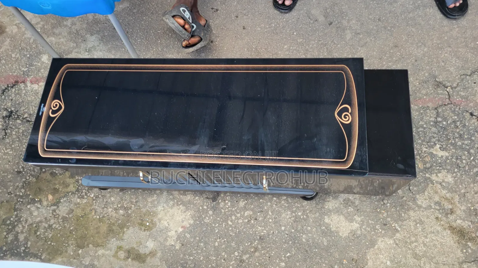 TV Console Black/Tampered Glass