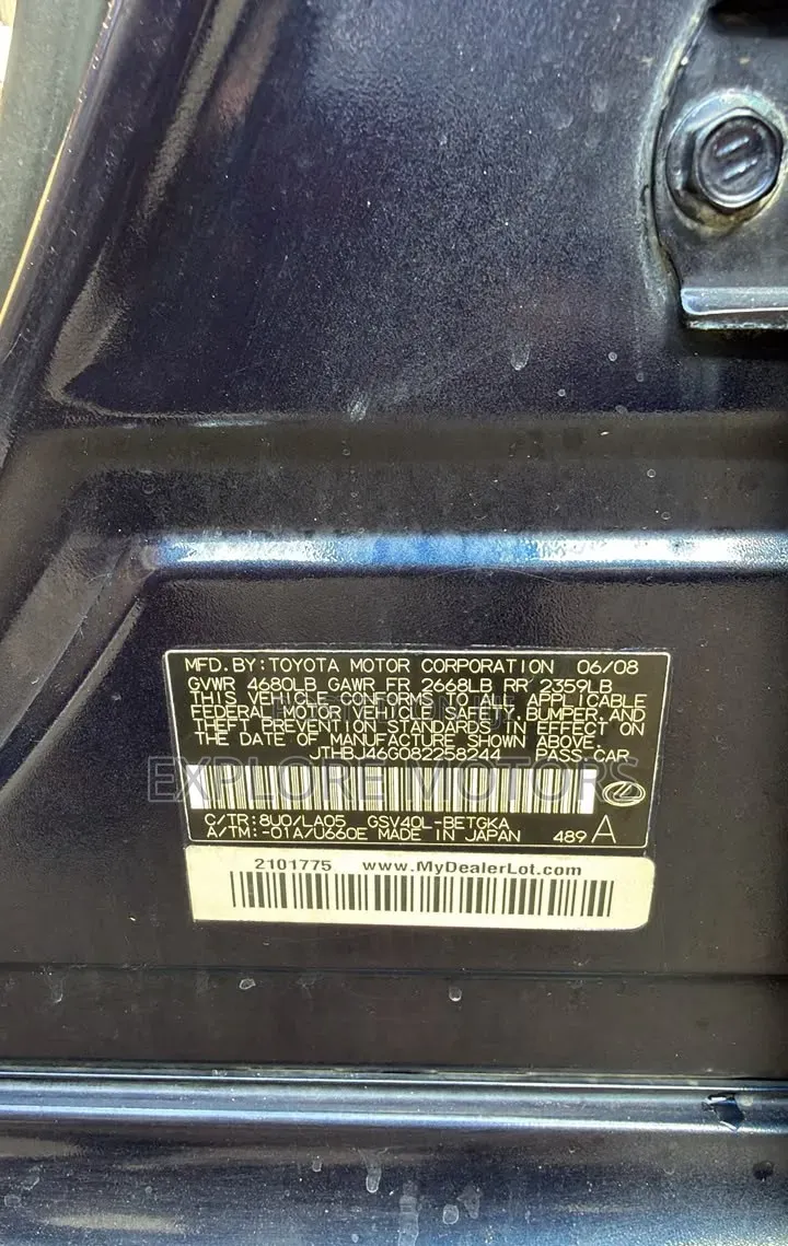 Lexus ES 350 2008 Black
