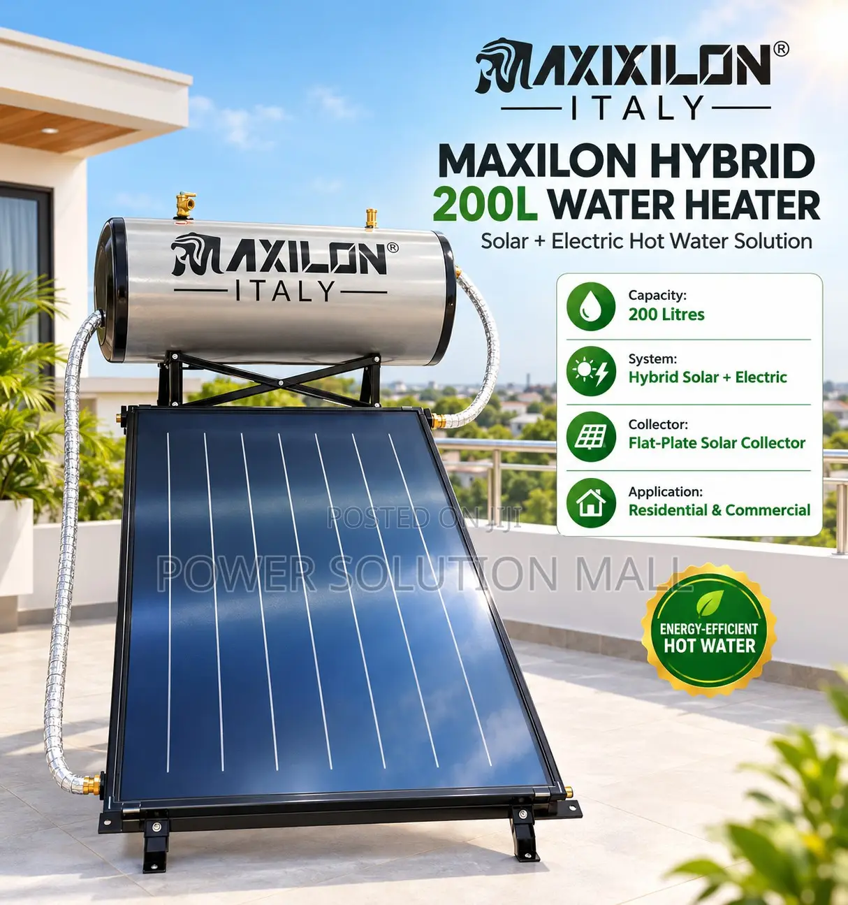 Maxilon 200liters Solar Water Heater