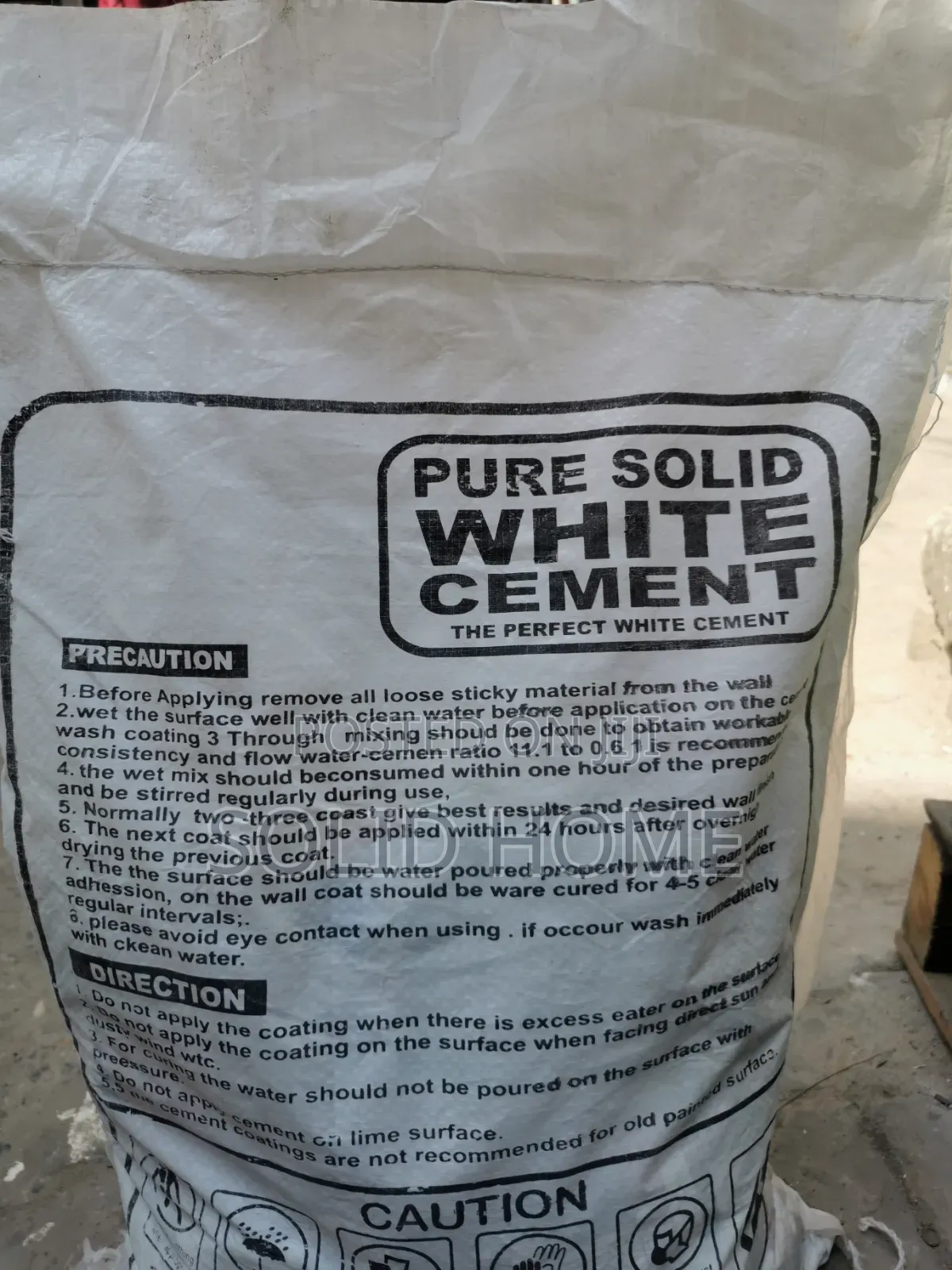 Pure Solid White Cement