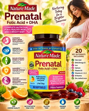 Nature Made Prenatal, Folic Acid +DHA Value Size