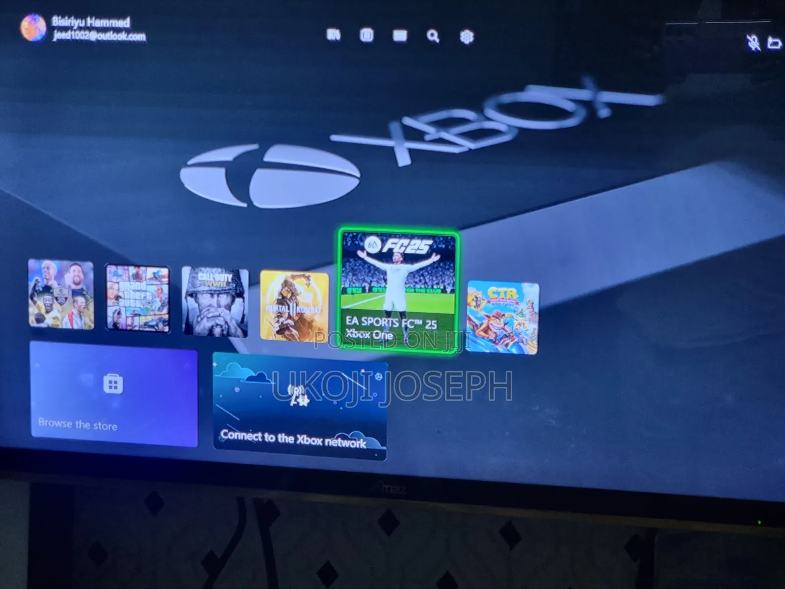 Box One Console With Games and One Wired Controller