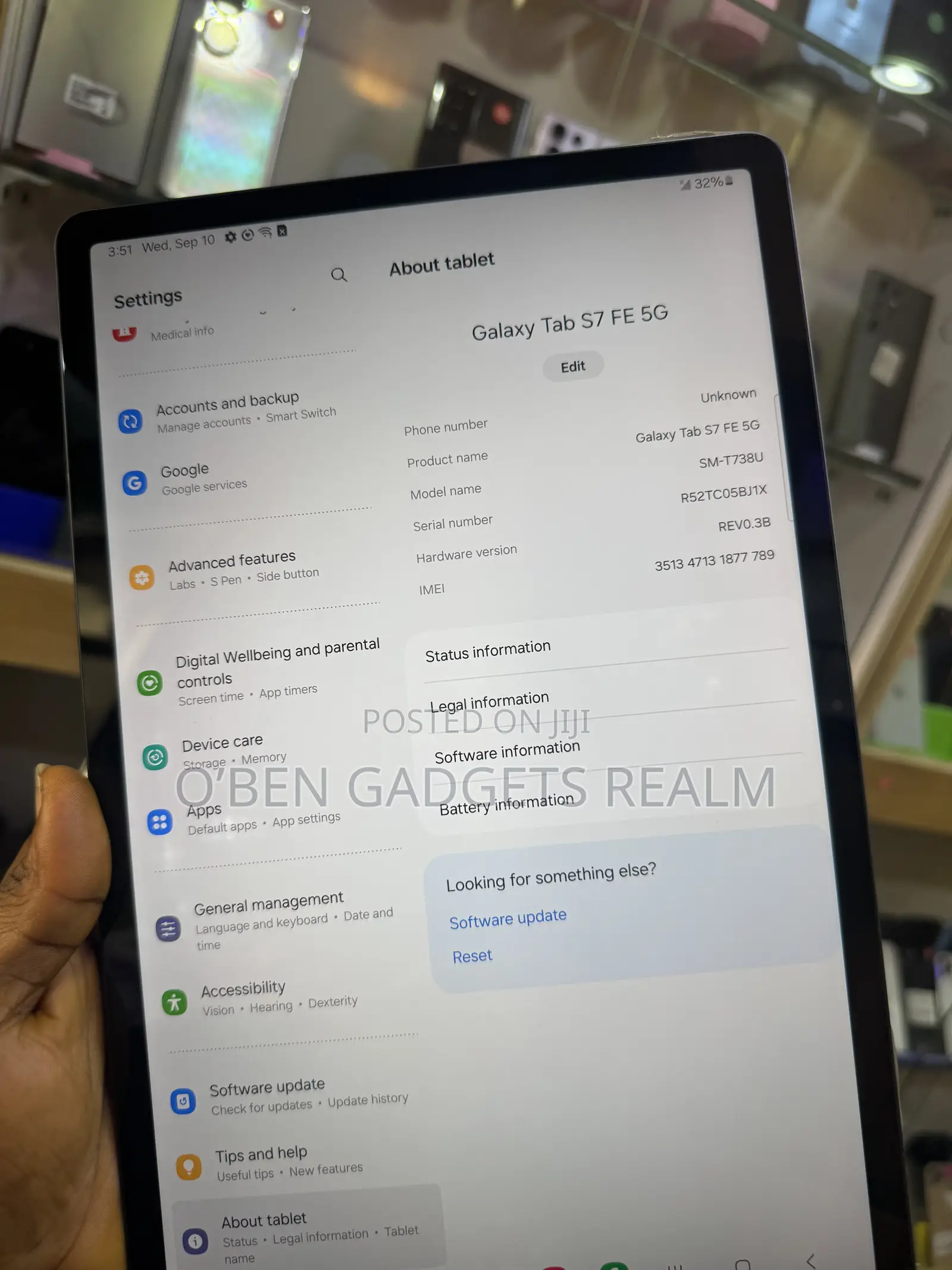 Samsung Galaxy Tab S7 FE 64 GB Blue
