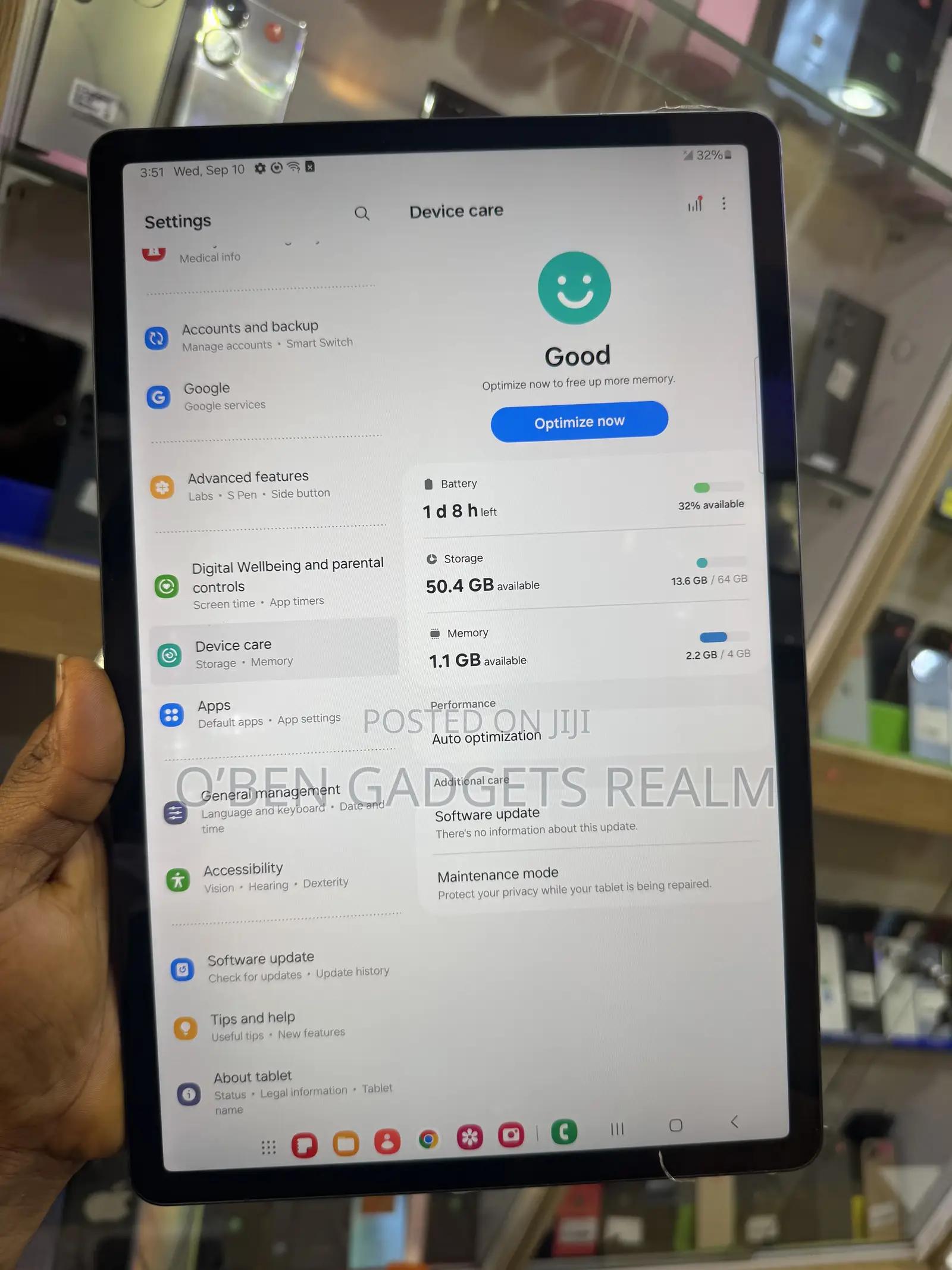 Samsung Galaxy Tab S7 FE 64 GB Blue