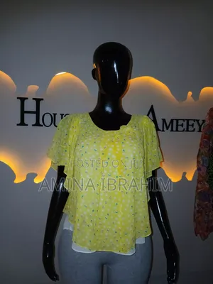 First Grade Thrift Chiffon Top - Yellow Floral