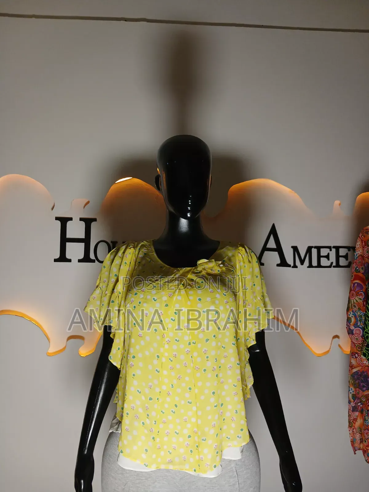 First Grade Thrift Chiffon Top - Yellow Floral