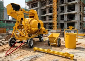 600L Concrete Mixer Machine With Hoist, Wheel Barrow and Bucket