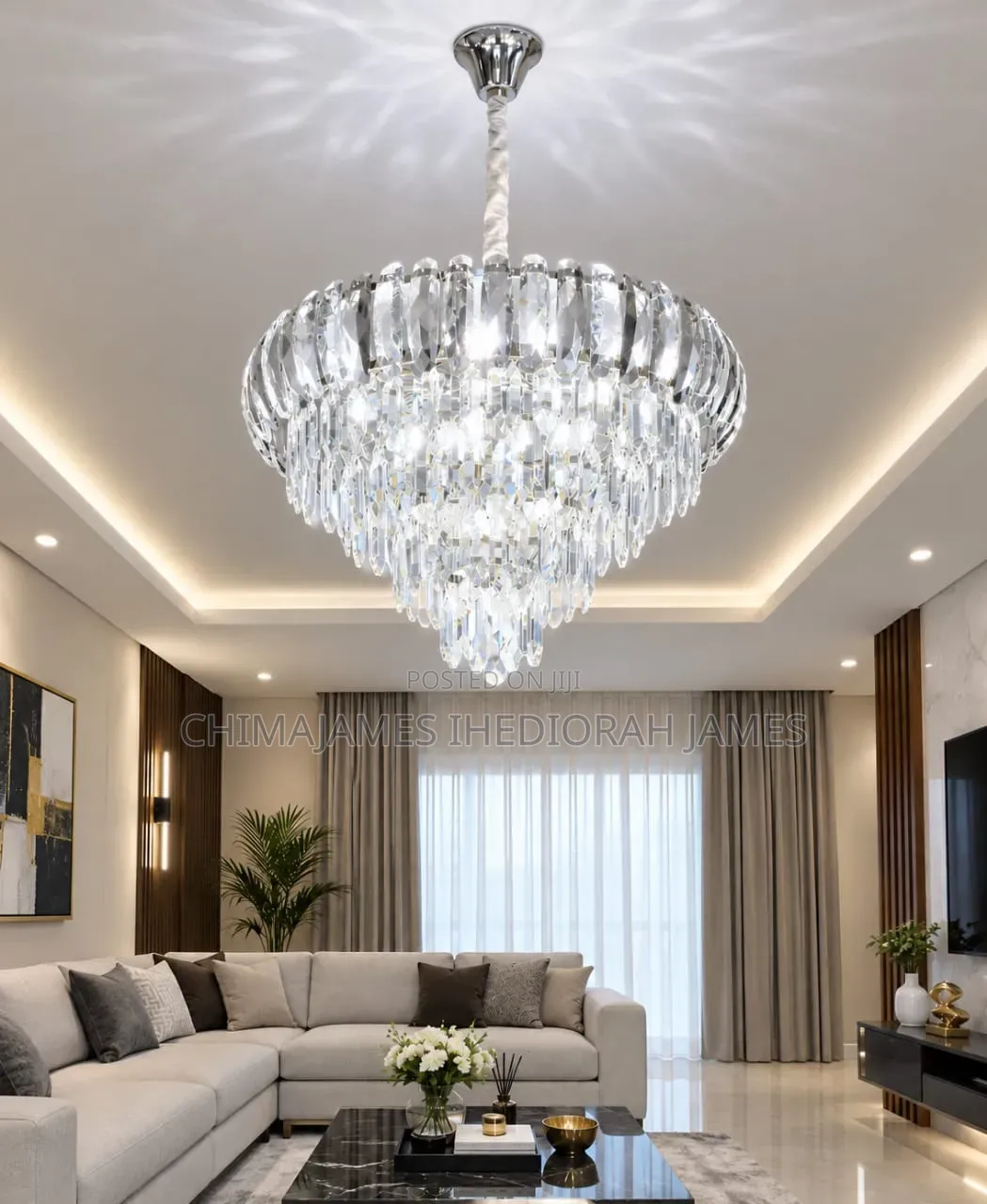Light Luxury Design Decoration Indoor Cafe Restaurant Crystal Chandeli