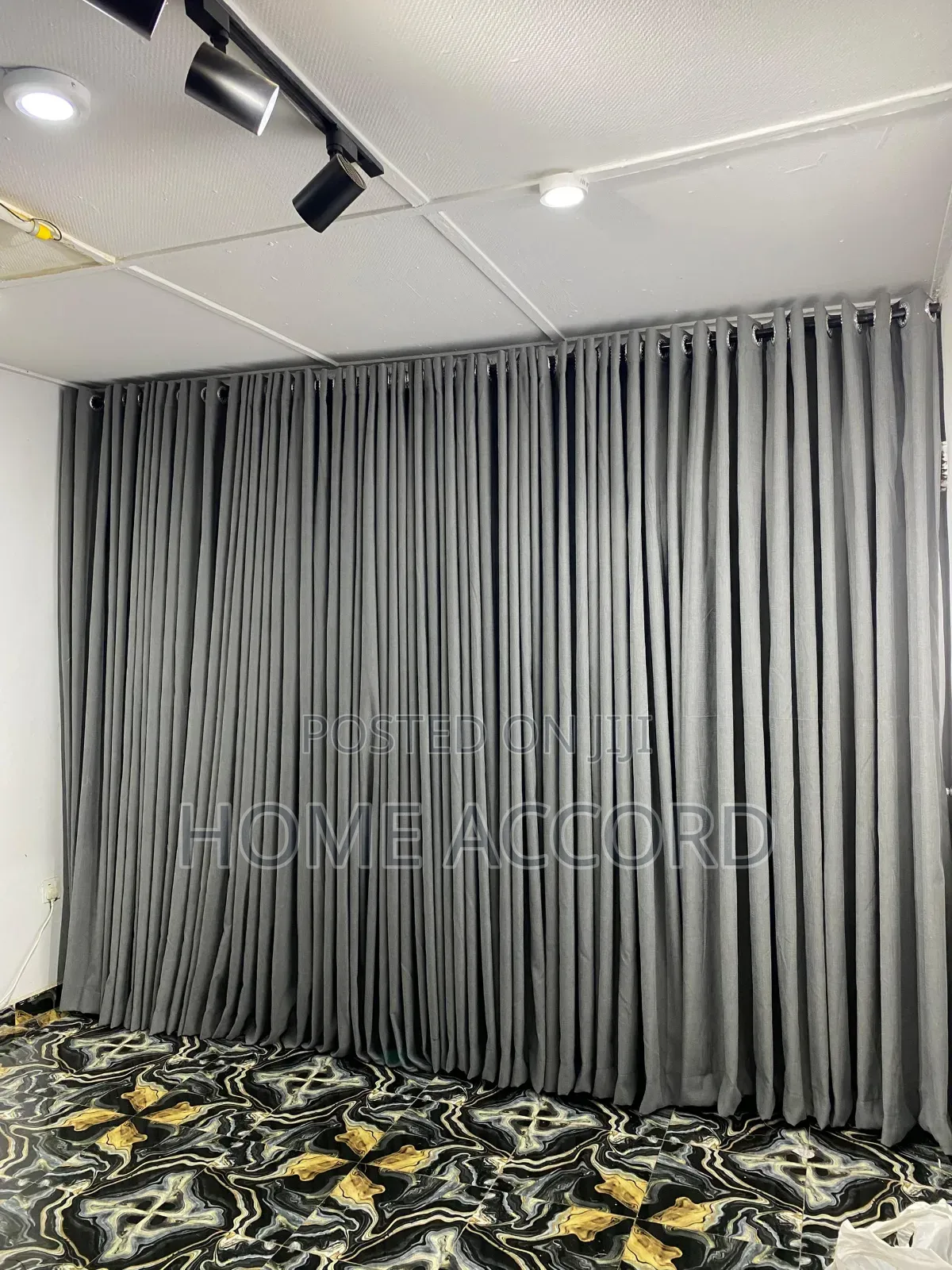 Gray Eyelet/ Rings Turkish Curtains