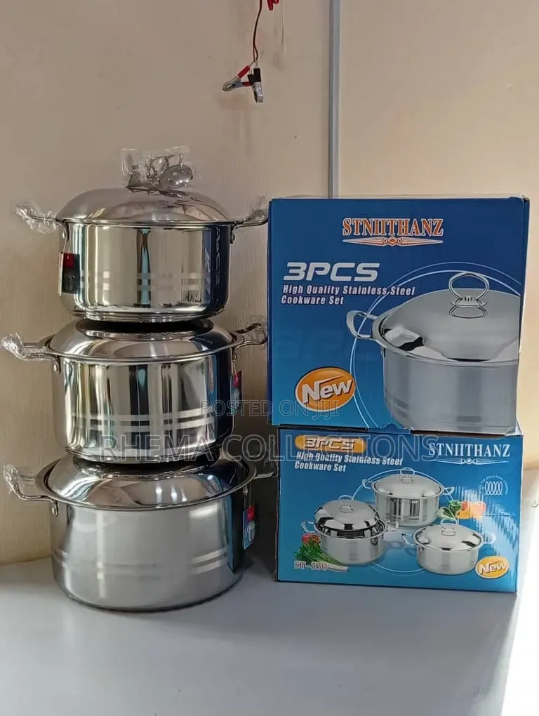 3pcs Stnithanz Quality Thickened Stainless Steel Cookware / Pot Set