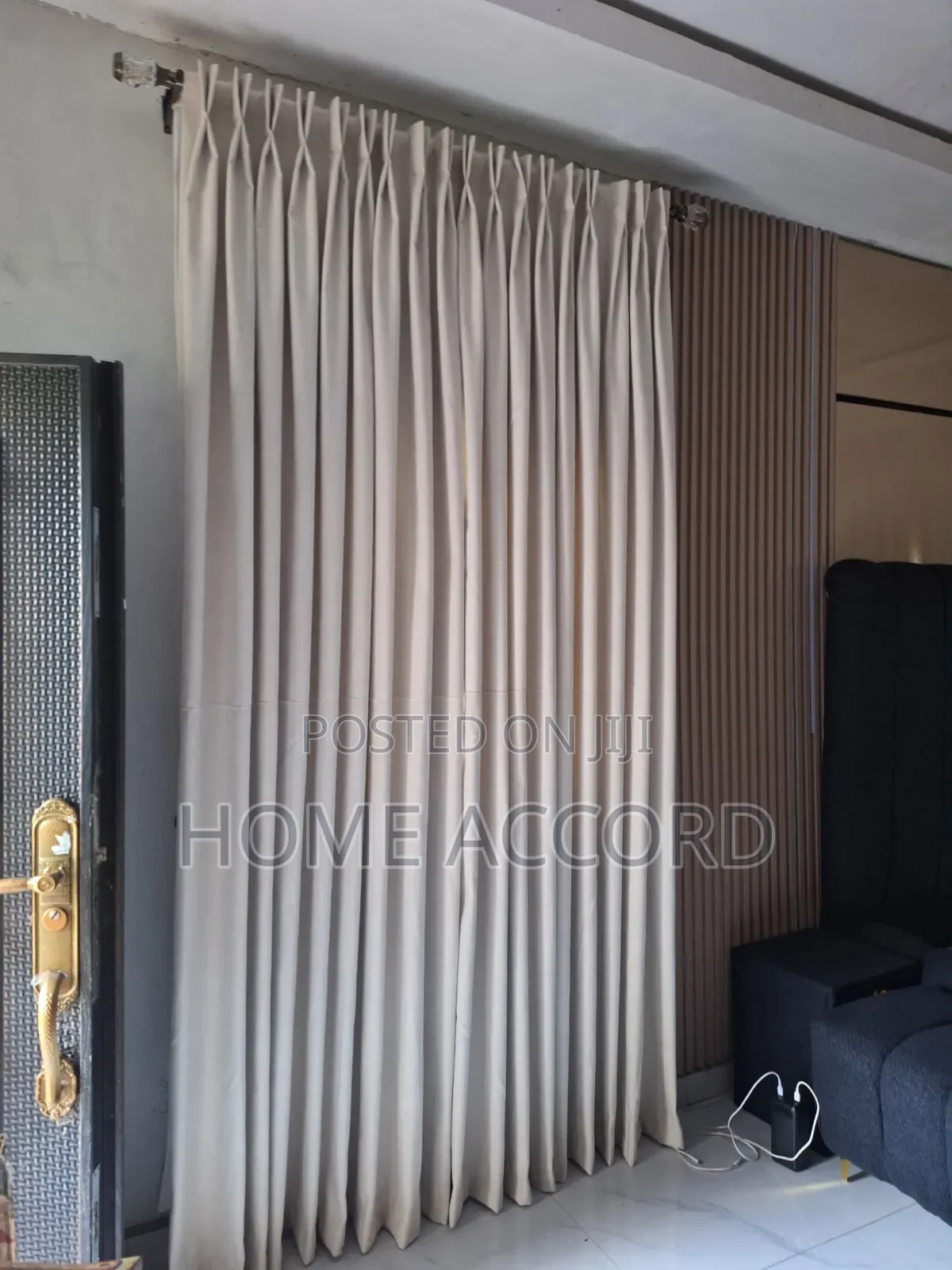 Two Pleats Turkish Beige Curtains
