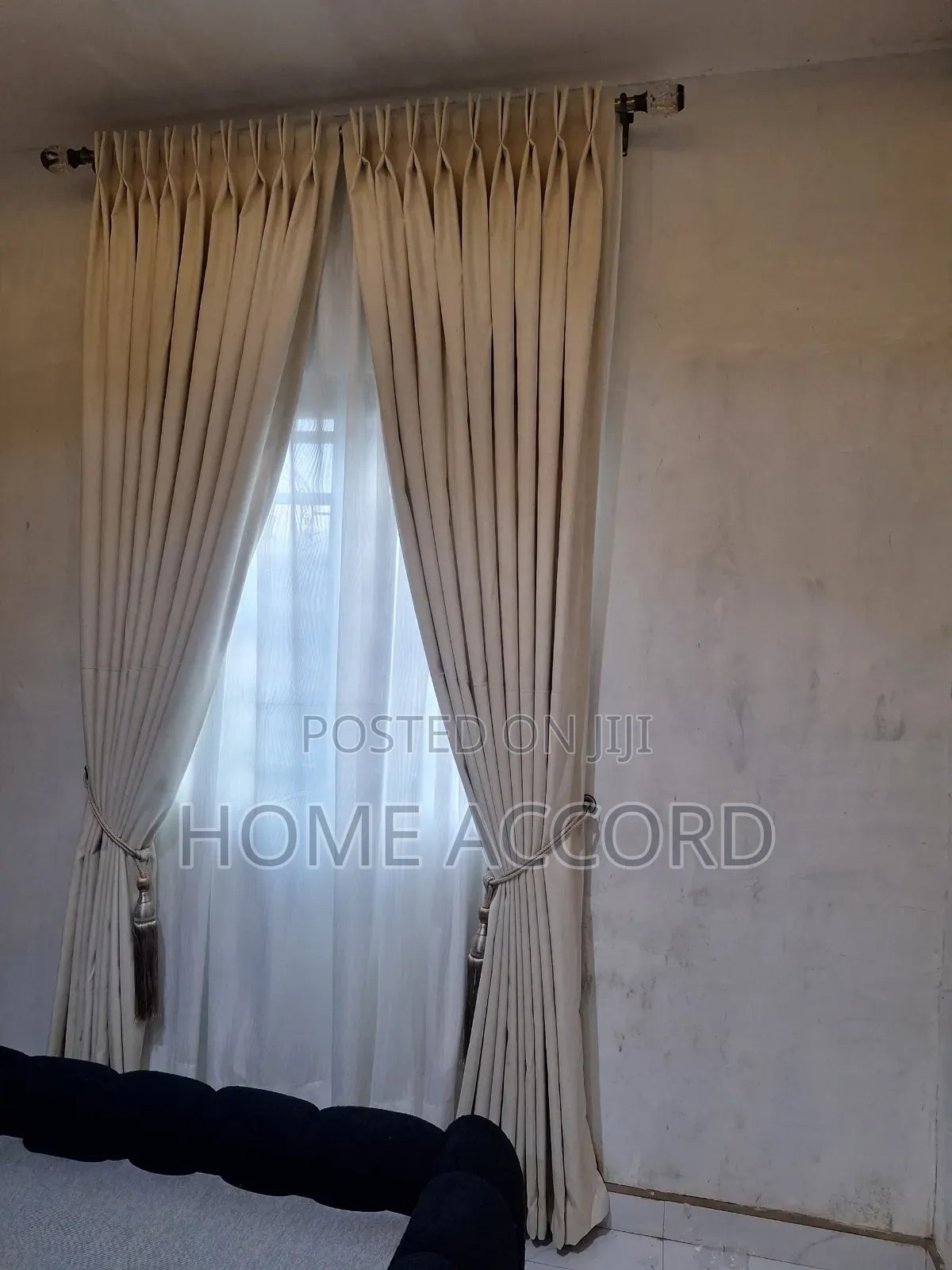 Two Pleats Turkish Beige Curtains