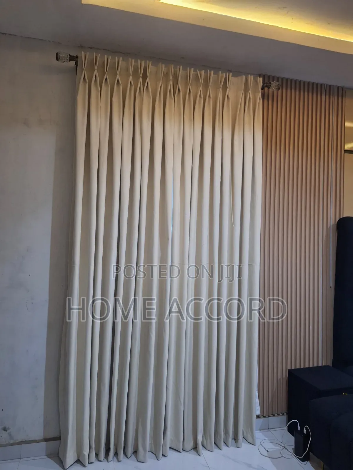 Two Pleats Turkish Beige Curtains